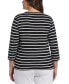 ფოტო #2 პროდუქტის Plus Size cotton Knit 3/4 Sleeve Henley Top