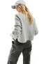 & Other Stories wool and alpaca blend high neck cropped jumper in light grey