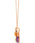 ფოტო #2 პროდუქტის Ombré® Multi-Gemstone (2-7/8 ct. t.w.) & Diamond Accent Flower Pendant Necklace in 14k Rose Gold, 18" + 2" extender