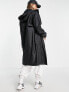 Фото #2 товара Selected Femme longline raincoat with toggle waist in black