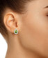 Peridot (1-3/5 ct. t.w.) and Lab Grown Sapphire (1/5 ct. t.w.) Halo Studs in 10K Yellow Gold