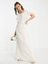 Фото #4 товара Hope & Ivy Bridal tie back embroidered maxi dress in ivory