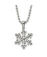 Фото #1 товара Polished with CZ Snowflake Pendant on a Ball Chain Necklace