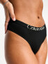 Calvin Klein Future Shift high waist thong with contrast logo waistband in black