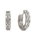 ფოტო #2 პროდუქტის Suzy Levian Sterling Silver Cubic Zirconia Framed Asscher-Cut Hoop Earrings