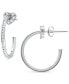 Cubic Zirconia Heart Motif Small Hoop Earrings, 0.88", Created for Macy's