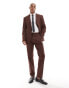 Фото #6 товара ASOS DESIGN slim with linen suit trouser in brown