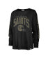 Women's Black Distressed New Orleans Saints Tom Cat Long Sleeve T-shirt