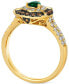Costa Smeralda Emeralds (1/5 ct. t.w.) & Diamond (3/4 ct. t.w.) Teardrop Halo Ring in 14k Gold