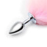 Фото #4 товара Плаг анальный с розовым и белым хвостом FETISH ADDICT Butt Plug with Pink and White Tail Size S
