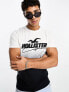 Фото #4 товара Hollister tech mesh applique ombre t-shirt in white/black