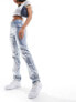 Only Jaci denim coated straight jeans in silver