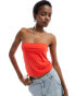 Фото #1 товара Monki strapless bandeau top in red