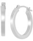 ფოტო #3 პროდუქტის Polished Hoop Earrings in 14k White Gold (17mm)