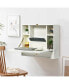 Фото #3 товара Wall Mounted Folding Laptop Desk Hideaway Storage with Drawer-White