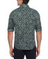 Men's Rolled Sleeve Button-Front Geo Print Shirt