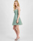 Фото #5 товара Juniors' Glitter-Tulle Ruched-Bodice Skater Dress, Created for Macy's