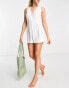 Фото #2 товара Catch textured lattice back beach playsuit in cream