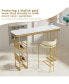 55.1" Modern Straight Bar Table With Shelves In& Gold