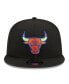 ფოტო #2 პროდუქტის Men's Black Chicago Bulls Neon Pop 9FIFTY Snapback Hat