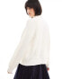 Noisy May high neck knitted jumper in cream