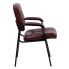 Фото #1 товара Burgundy Leather Executive Side Reception Chair With Black Metal Frame