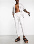 Only & Sons linen mix tapered fit trousers in white