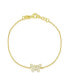 ფოტო #1 პროდუქტის Yellow Gold Tone CZ Butterfly Bracelet