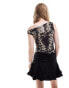 Weekday Hedda asymmetric top in animal print