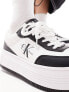 Calvin Klein Jeans bold flatform trainers in black & white