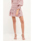 ფოტო #2 პროდუქტის Women's Smocked Textured Floral Tiered Mini Skirt