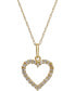 Cubic Zirconia Heart Pendant Necklace in 10k Gold