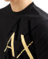 Фото #2 товара Men's Short Sleeve Black and Gold Capsule Gradient Logo T-Shirt