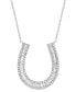 Фото #4 товара EFFY® Diamond Horseshoe 18" Pendant Necklace (5/8 ct. t.w.) in 14k White Gold