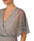 Women's Beaded Flutter-Sleeve Gown