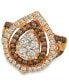 ფოტო #1 პროდუქტის Chocolate & Nude™ Diamond Cluster Halo Ring (1-9/10 ct. t.w.) in 14k Rose, Yellow or White Gold