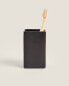 Matte black earthenware toothbrush holder