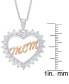 Фото #2 товара Macy's women's Fine Silver Plated Cubic Zirconia Rose Colored Mom Pendant Necklace