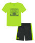 ფოტო #1 პროდუქტის Little Boys UA Tri-Logo Side Panel T-shirt and Shorts Set