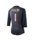 Фото #3 товара Women's Threads Justin Fields Navy Distressed Chicago Bears Player Name and Number Tri-Blend 3/4-Sleeve Fitted T-shirt