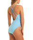 Фото #2 товара Women's Double-Strap Plunge-Neck One-Piece Swimsuit