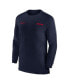 Фото #3 товара Men's Navy Arizona Wildcats 2024 Sideline Coach UV Performance Long Sleeve T-Shirt