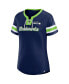 Women's College Navy Seattle Seahawks Original State Lace-Up T-shirt