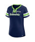 ფოტო #3 პროდუქტის Women's College Navy Seattle Seahawks Original State Lace-Up T-shirt