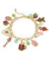 Фото #1 товара Gold-Tone Holiday Treats and Beaded Charm Bracelet