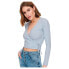 ONLY Emma Tie Wrap Long Sleeve V Neck T-Shirt