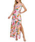 Juniors' Floral Cowlneck Maxi Dress
