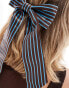 DesignB London stripe hair bow in blue