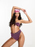 Фото #5 товара ASOS DESIGN mix and match glitter ring detail high leg high waist bikini bottom in pink