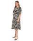 ფოტო #3 პროდუქტის Plus Size Printed Elbow-Sleeve Midi Dress